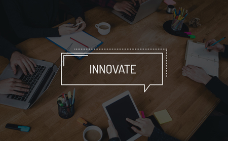 BUSINESS TEAMWORK WORKING OFFICE BRAINSTORMING INNOVATE CONCEPTの写真素材
