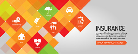 Insurance bannerのイラスト素材