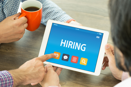 HIRING CONCEPT ON TABLET PC SCREENの写真素材