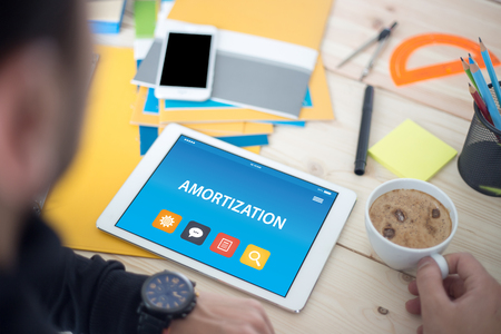 AMORTIZATION CONCEPT ON TABLET PC SCREENの写真素材
