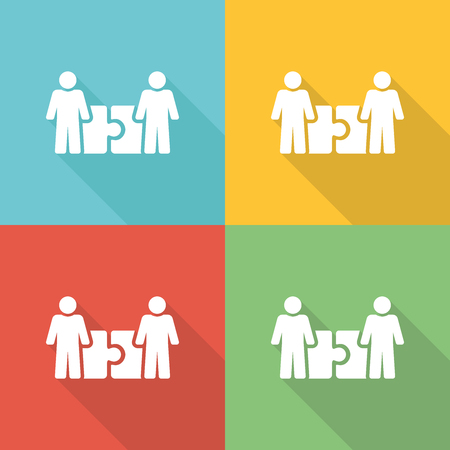 Partnership Flat Icon Conceptのイラスト素材