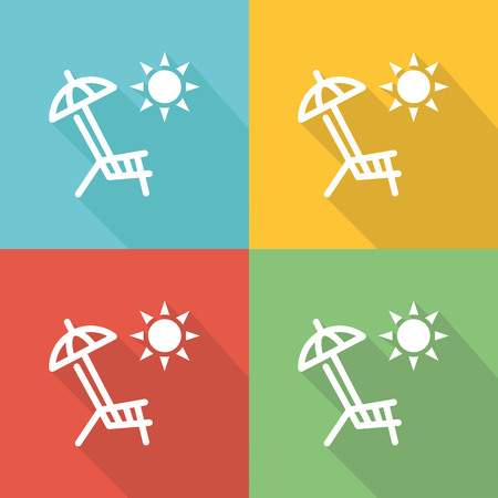 Paradise Flat Icon Conceptのイラスト素材