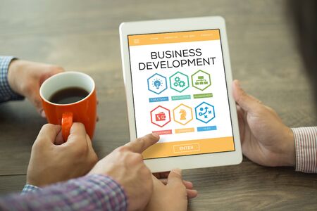 Business Development Creativity Innovation Management Strategy Word With Iconsの写真素材
