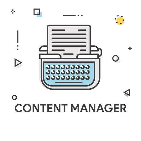 Content Manager Colored Line Iconのイラスト素材