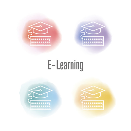 E-Learning Conceptのイラスト素材