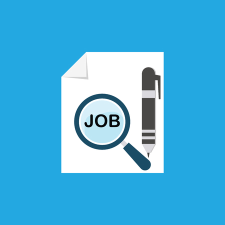 JOB SEARCH FLAT ICONのイラスト素材