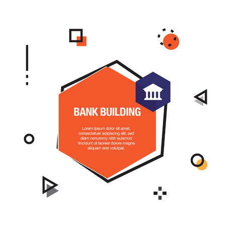 Bank Building Infographic Iconのイラスト素材