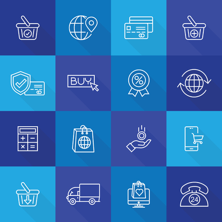 E-Commerce Line Iconのイラスト素材