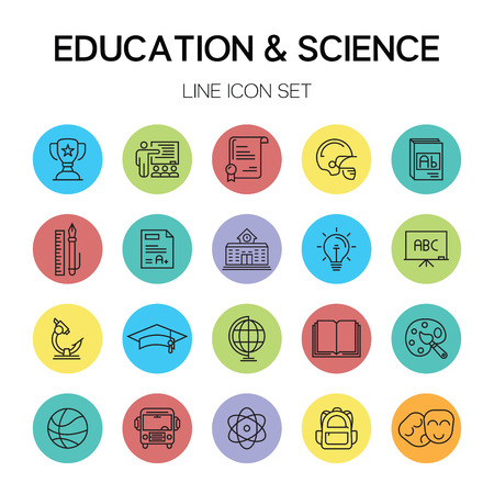 Education Science Line Iconのイラスト素材
