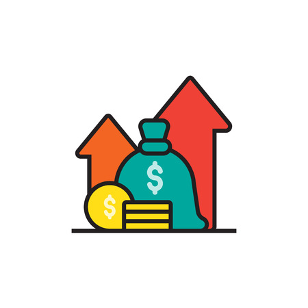 INVESTMENT FLAT ICONのイラスト素材