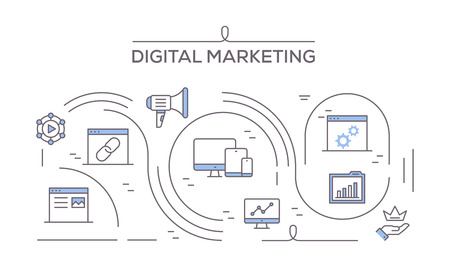 Digital Marketing Iconsのイラスト素材