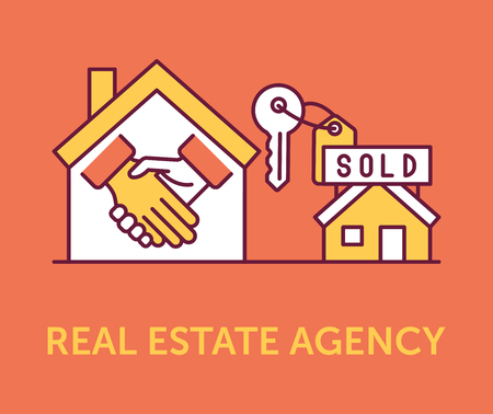 Real Estate Agency Iconsのイラスト素材