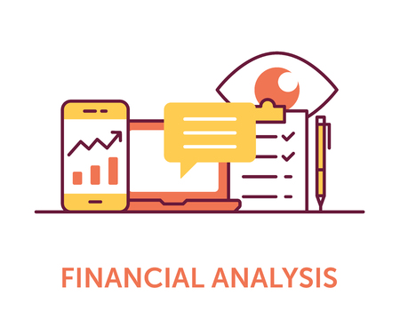 Financial Analysis Iconsのイラスト素材