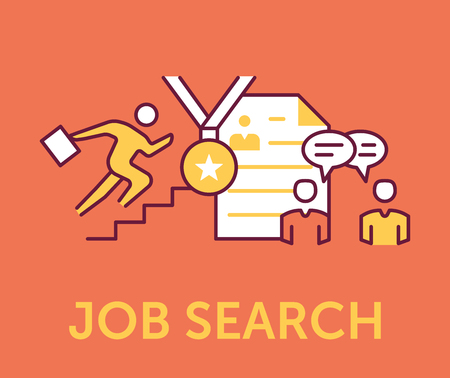 Job Search Iconsのイラスト素材