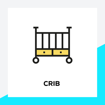 CRIB LINE ICON SETのイラスト素材