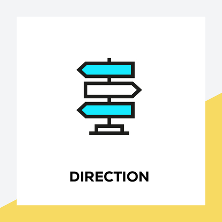 DIRECTION LINE ICON SETのイラスト素材