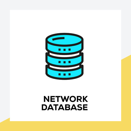 NETWORK DATABASE LINE ICON SETのイラスト素材