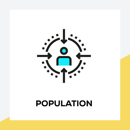 POPULATION LINE ICON SETのイラスト素材