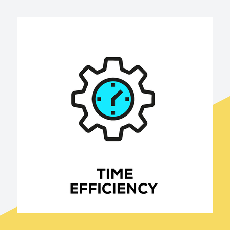 TIME EFFICIENCY LINE ICON SETのイラスト素材