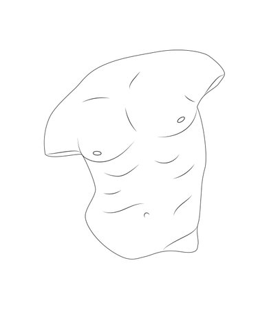 Antique greek sculpture in line style. vector illustration.のイラスト素材