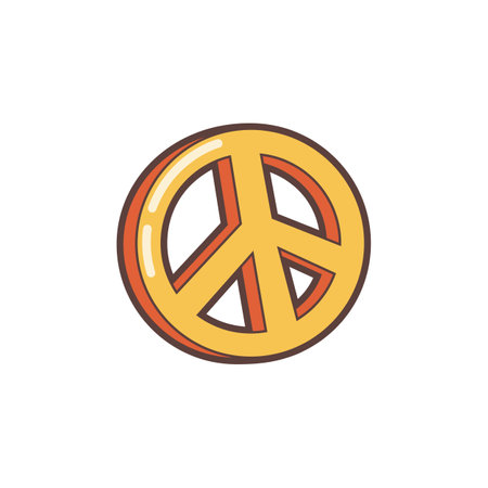 Peace symbol in retro style. Flat vector illustration.のイラスト素材