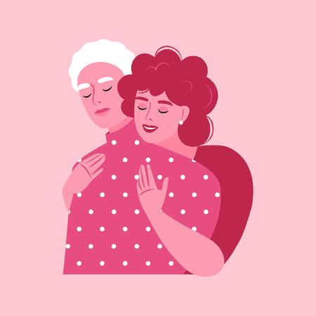 Happy couple hugging. Love, support and trust concept. Flat vector illustration.のイラスト素材