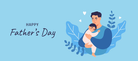 Happy Father's Day background. Flat vector illustration.のイラスト素材