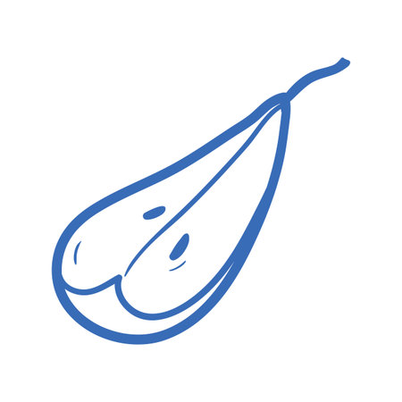 Hand drawn pear in line style. Vector illustration for menus, healthy eating concepts, packaging.のイラスト素材