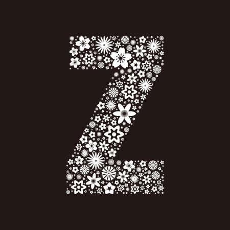Letter z  made of flowers designのイラスト素材