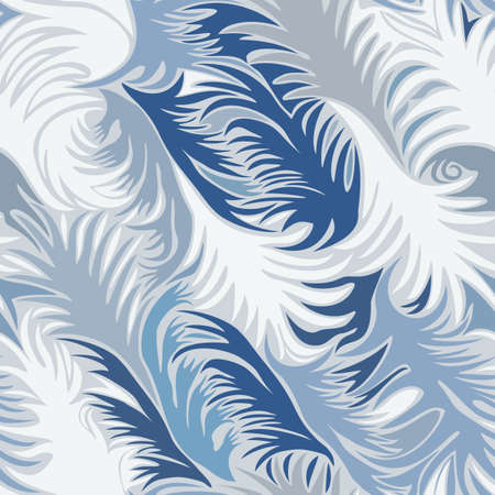 Vector seamless abstract pattern of the frost, that drew ornament on the glass.のイラスト素材