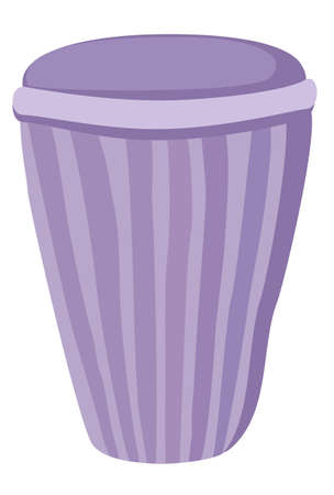 Vector isolated illustration of lilac basket. Flat design.のイラスト素材
