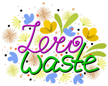 Zero waste concept. Decorated with flowers.のイラスト素材