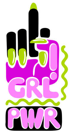 Bright abstract decorative composition. girl power.のイラスト素材