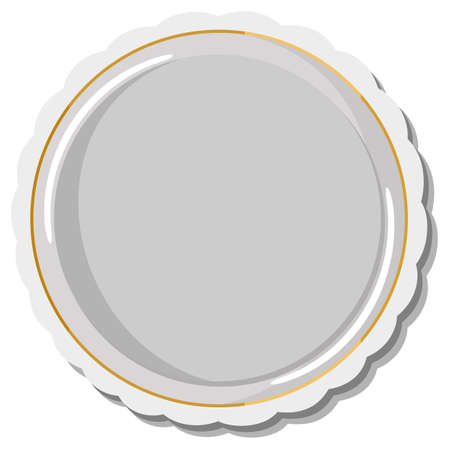Vector illustration of plate in top view isolated on white background.のイラスト素材