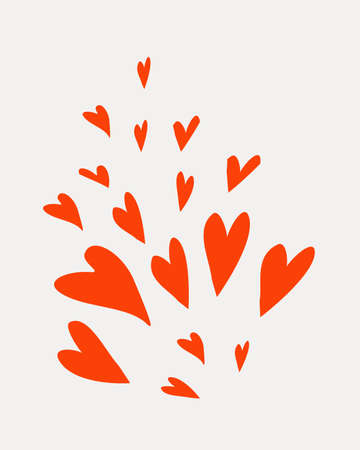 Vector isolated illustration of hearts splash isolated on light background.のイラスト素材