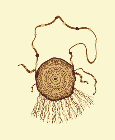 Vector isolated illustration of boho bag.のイラスト素材