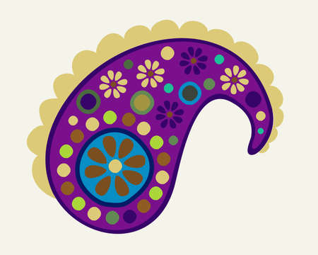 Vector isolated illustration of paisley. Turkish decorative ornamental element.のイラスト素材