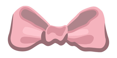 Vector illustration of pink ribbon isolated on white background.のイラスト素材