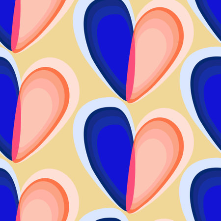 Vector seamless abstract pattern iwth decorative colorful hearts