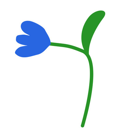 blue flower. Simple vector illustration isolated on white background.のイラスト素材