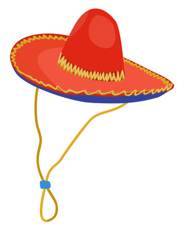 Sombrero. Mexican bright hat. Vector isolated illustration.のイラスト素材