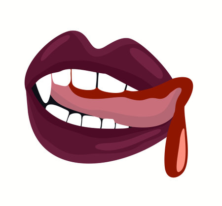 Mouth of vampire. Vector isolated illustration.のイラスト素材