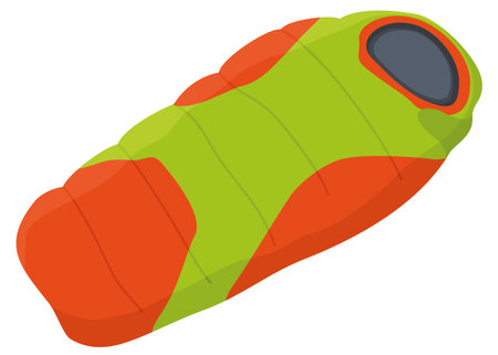 Sleeping bag Comfortable colorful hiking equipment.のイラスト素材