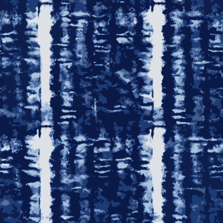 Vector seamless indigo shibori ethnic pattern.のイラスト素材