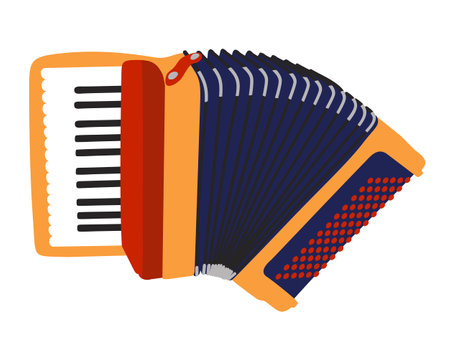 Accordion. Traditional musical instrument. Bright vector isolated illustration.のイラスト素材