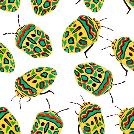 Vector seamless pattern with picasso bugsのイラスト素材