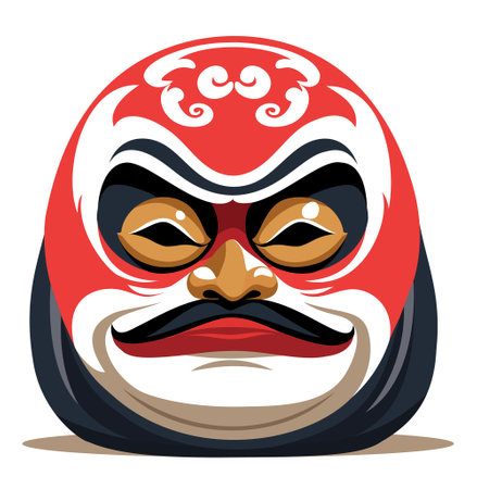 Japanese daruma doll. Vector isolated illustration.のイラスト素材