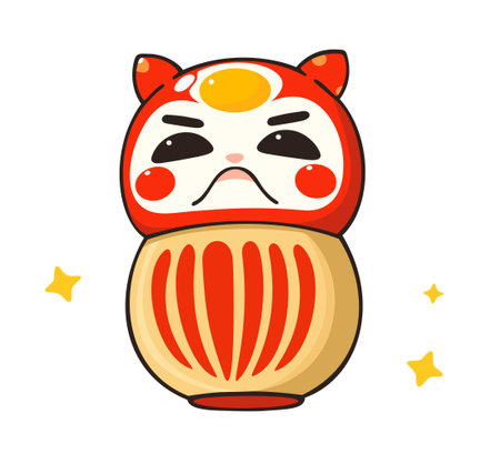 Cute Japanese daruma doll. Vector isolated illustration.のイラスト素材