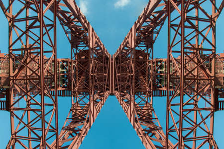 Mining tower  mirrored  colliery Zollvereinの写真素材
