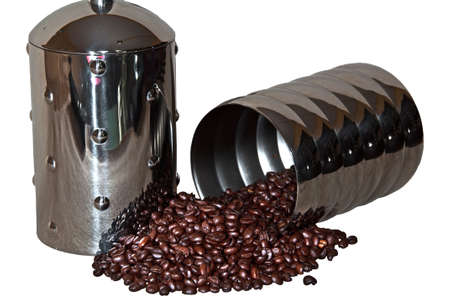 coffee beans are fallen outの写真素材